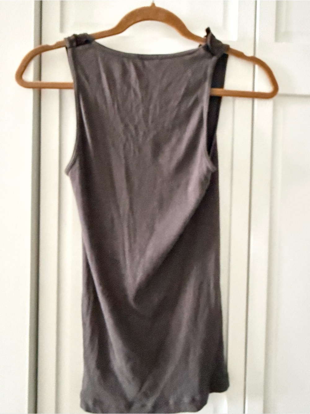 Mimi & Coco Brown Ribbed Cotton Ruffle Tank Top L y2k - Picture 6 of 8